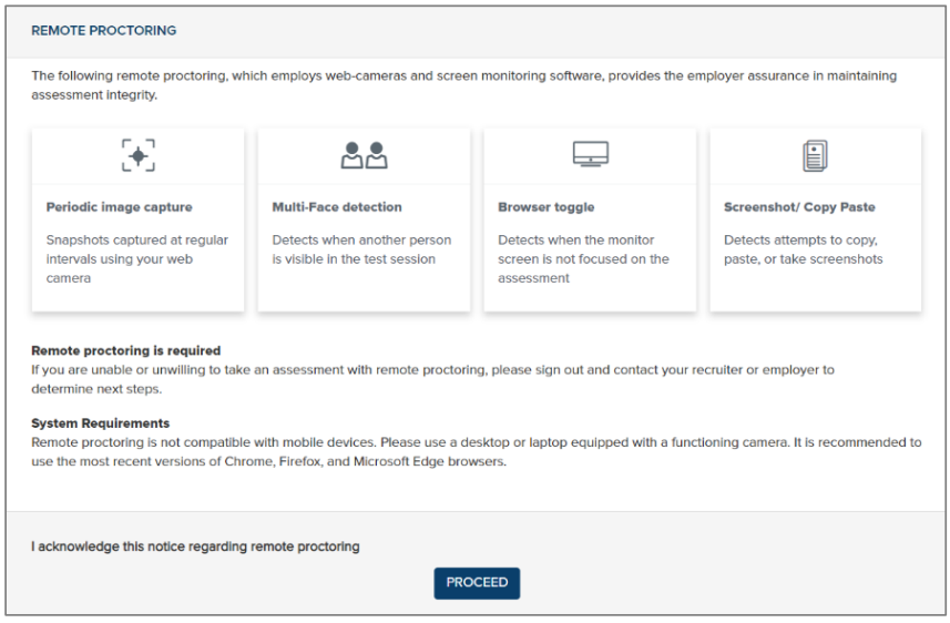 SHL Proctoring Example